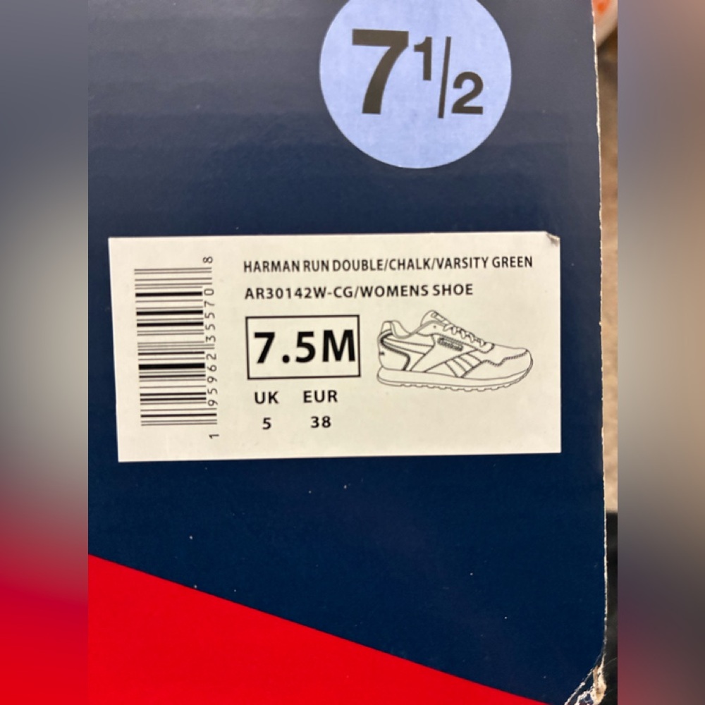 Reebok Harman Run Double Shoes Womens Classic White and Green Sneakers 7.5 - Picture 12 of 12